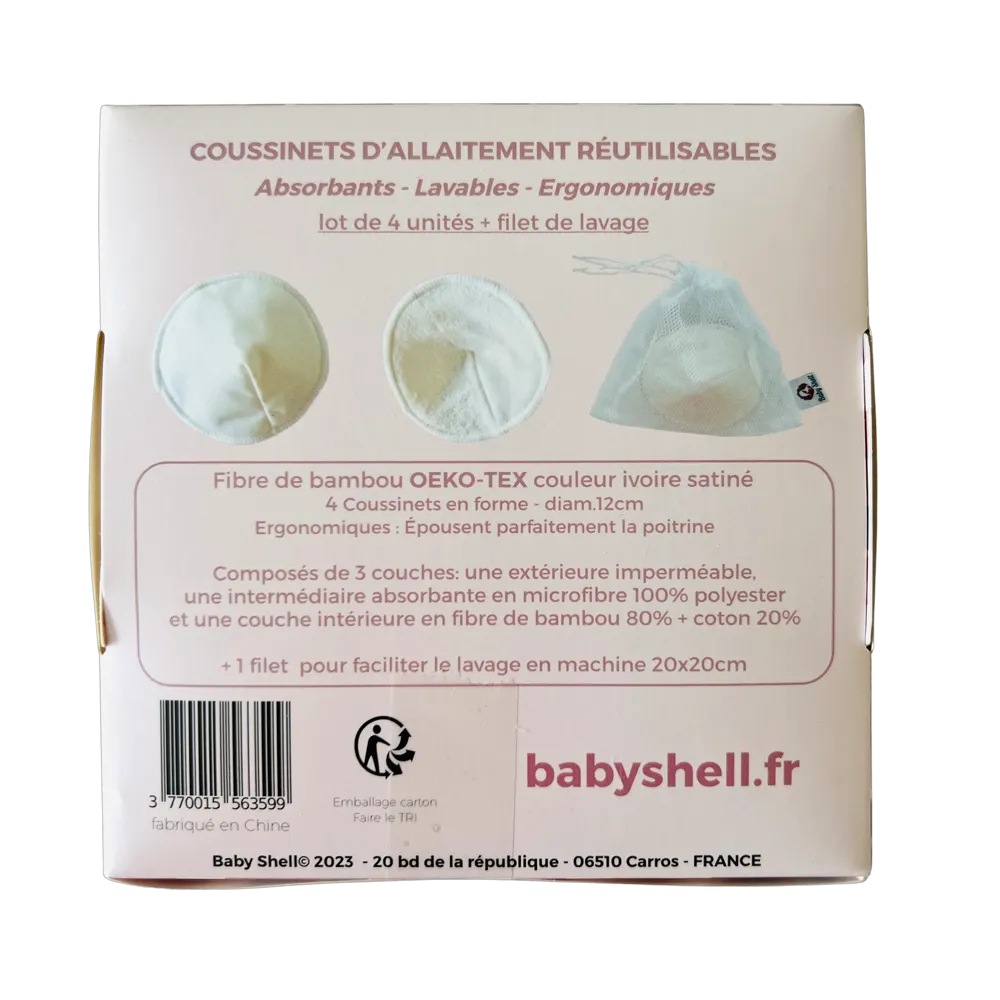 COUSSINETS LAVABLES BABY SHELL