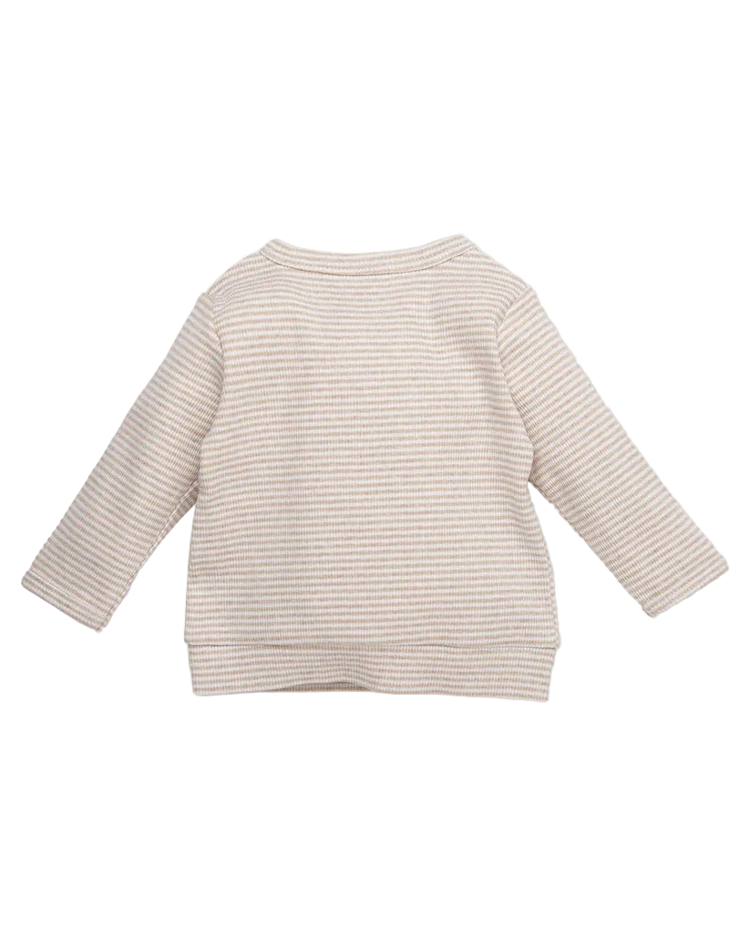 T-SHIRT CROISÉ RAYÉ BEIGE