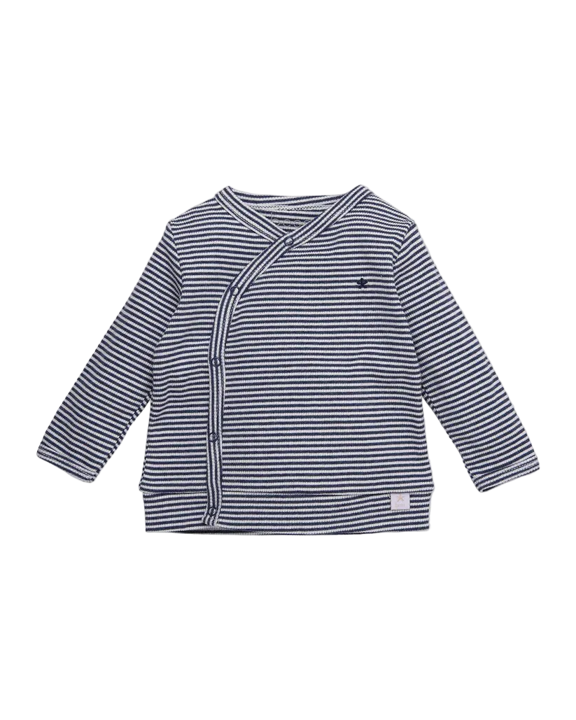 T-SHIRT CROISÉ RAYÉ BLEU