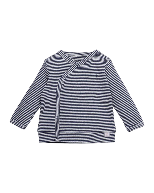 T-SHIRT CROISÉ RAYÉ BLEU