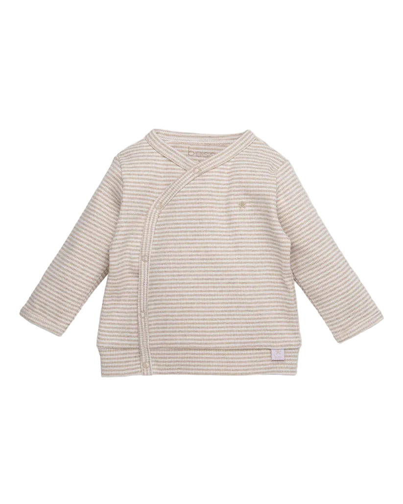 T-SHIRT CROISÉ RAYÉ BEIGE