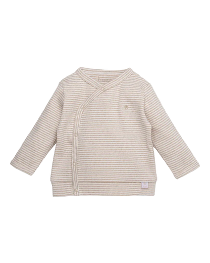 T-SHIRT CROISÉ RAYÉ BEIGE