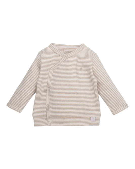 T-SHIRT CROISÉ RAYÉ BEIGE