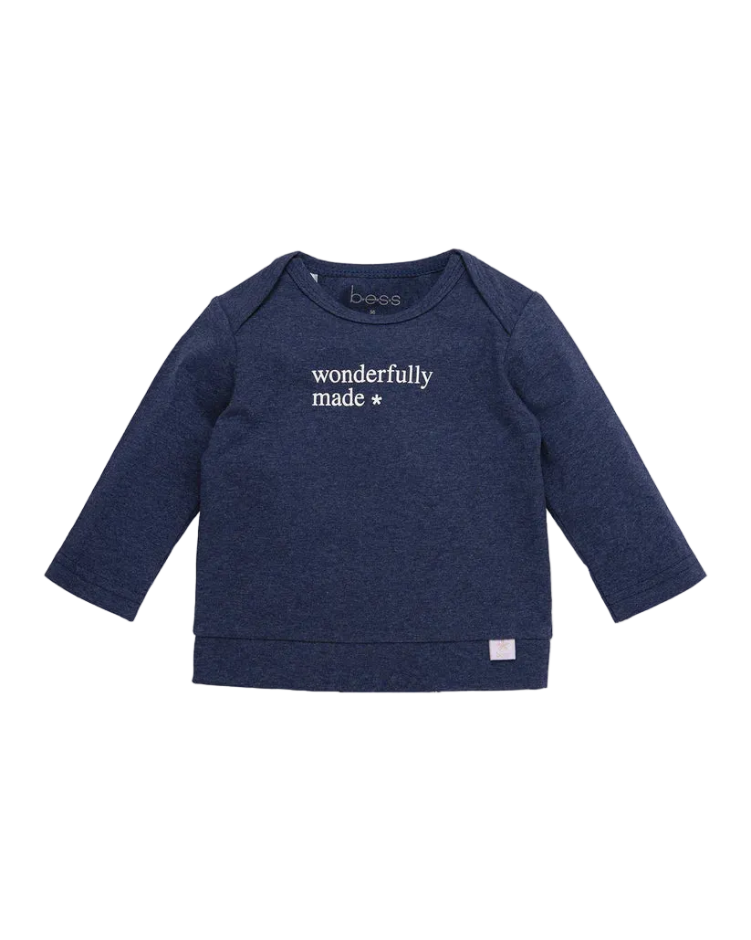 T-SHIRT MANCHES LONGUES BLEU