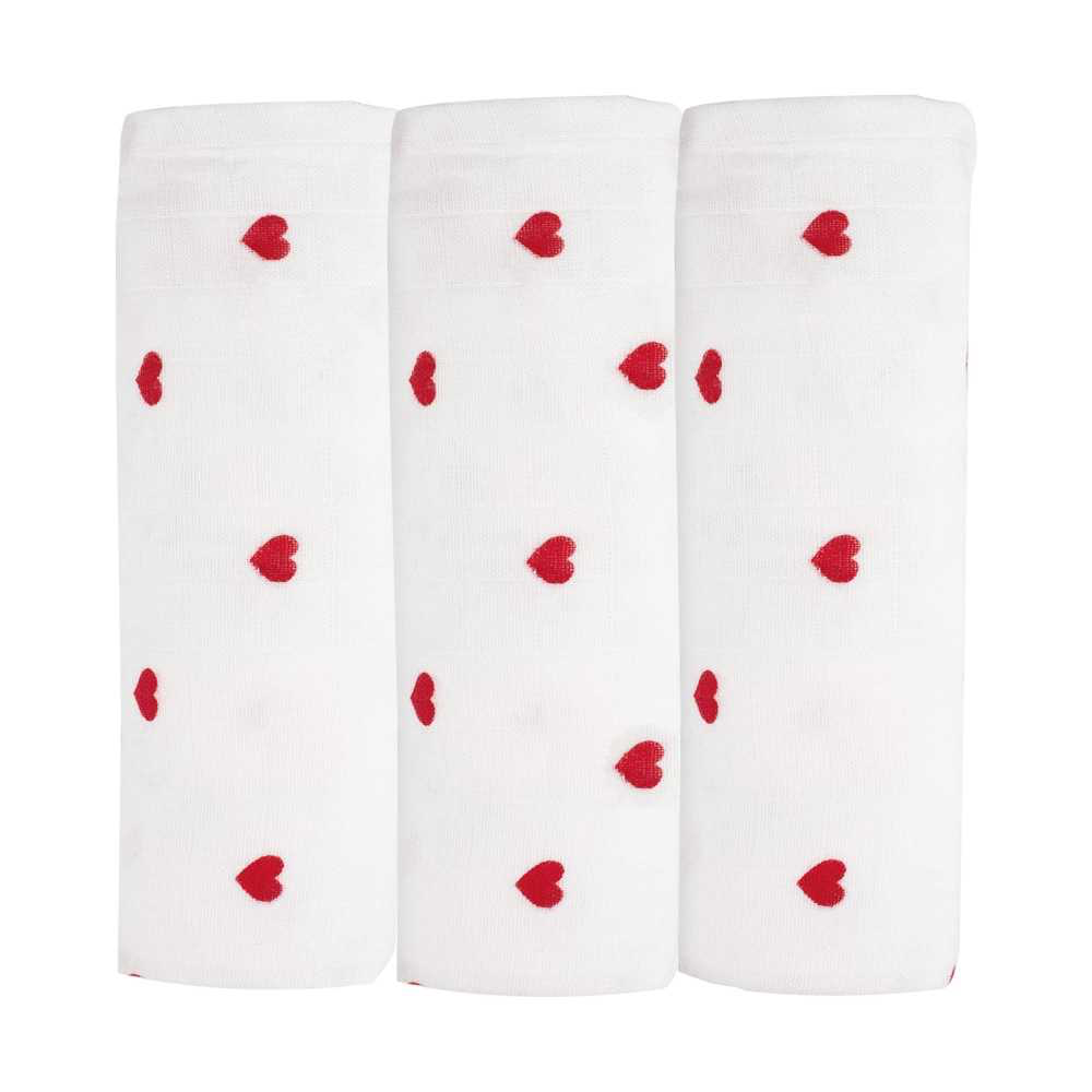 Lot de 3 langes Cœurs